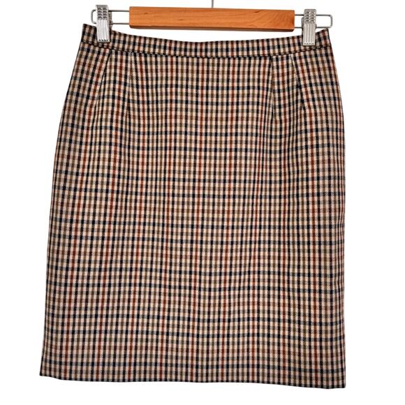vintage 70s wool mini skirt plaid lined women's size small - Picture 1 of 7